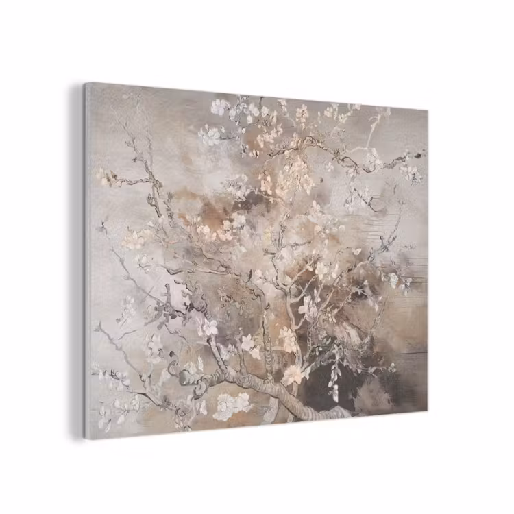 Amandelbloesem - Kunst - Van Gogh - Beige - Abstract PET vilt klein -3d