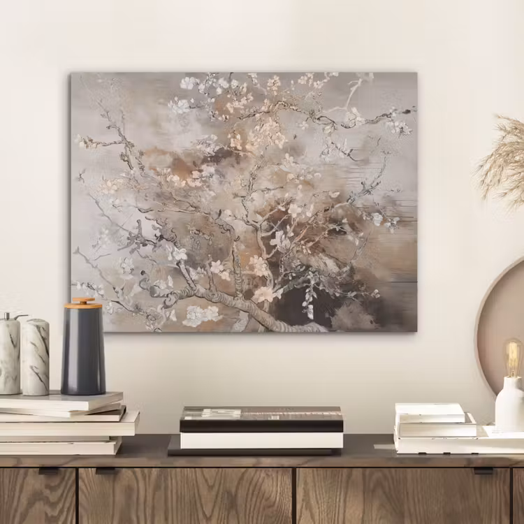 Amandelbloesem - Kunst - Van Gogh - Beige - Abstract PET vilt klein -sfeer1