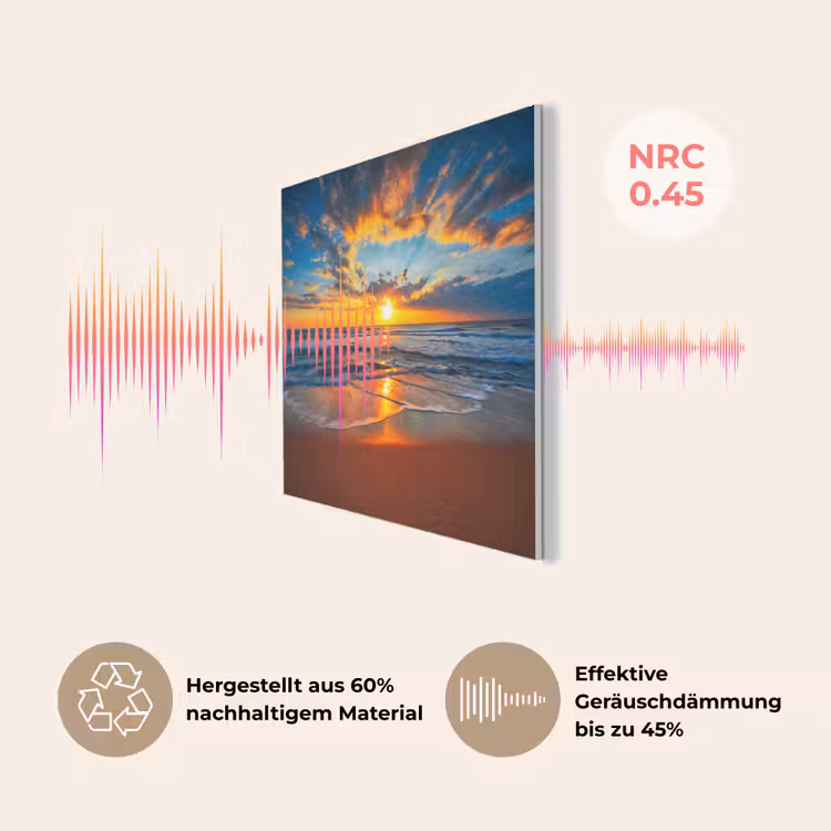 Zee - Zonsondergang - Strand - Wolken - Oranje PET vilt klein -USP_DE