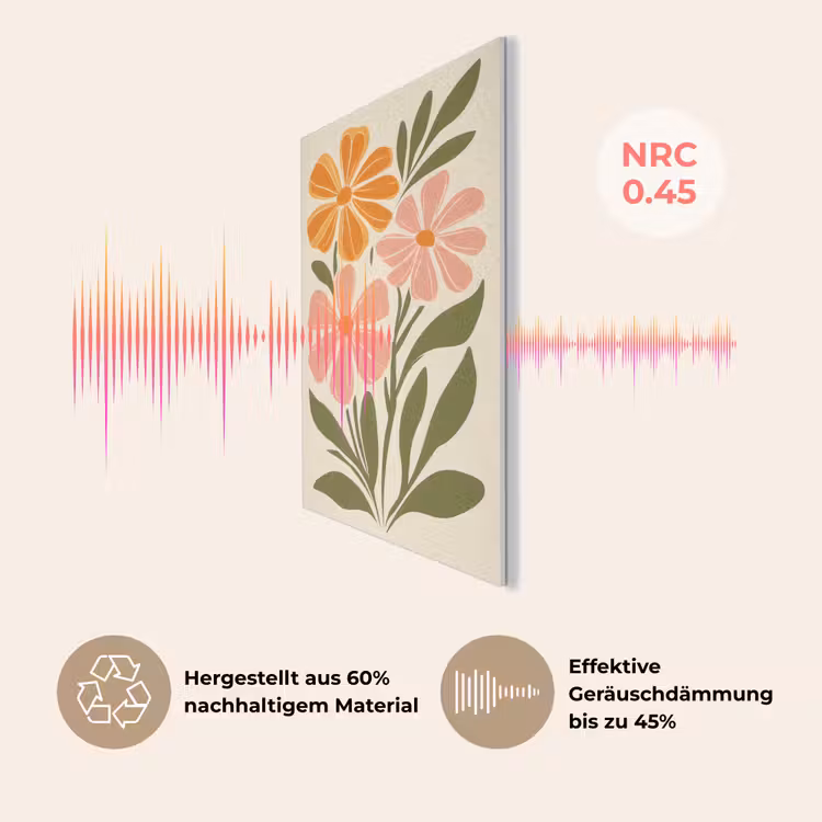 Minimalistisch - Bloemen - Bladeren - Roze PET vilt middel -USP_DE
