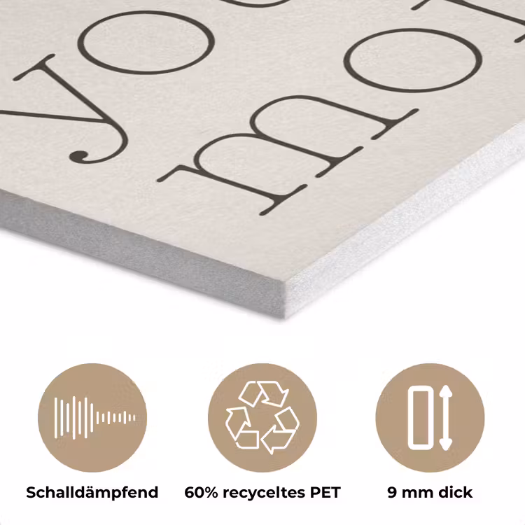 Minimalistisch - Love - Beige PET vilt klein -closeup_DE