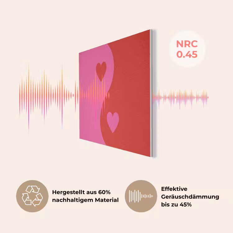 Minimalistisch - Rood - Roze - Hartjes PET vilt klein -USP_DE