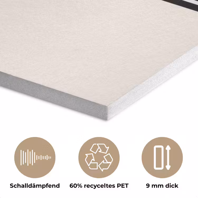 Minimalistisch - Zwarte boog - Gouden cirkel PET vilt klein -closeup_DE