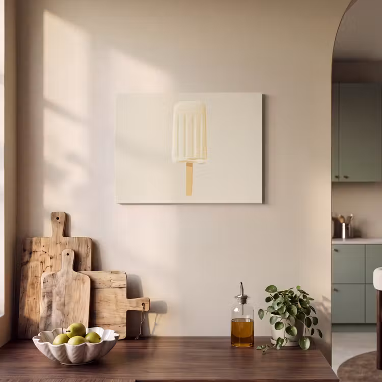 Minimalistisch - Waterijsje - Stokje - Beige PET vilt klein -sfeer2