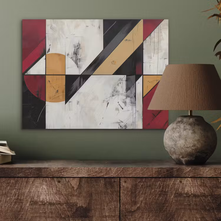 Modern - Abstract - Geometrisch - Rood - Industrieel PET vilt klein -sfeer2