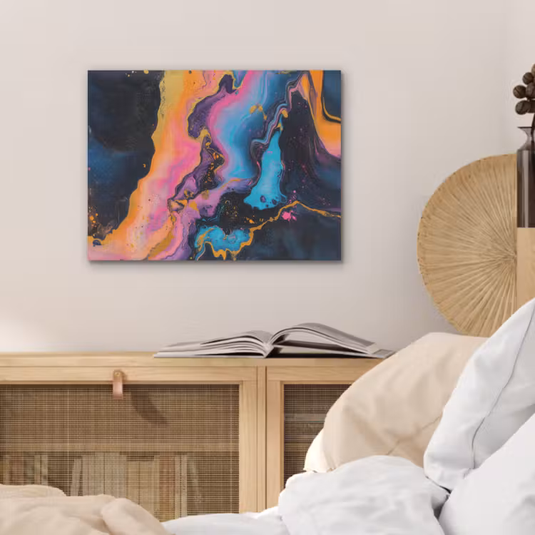 Modern - Marmer - Oranje PET vilt klein -sfeer3