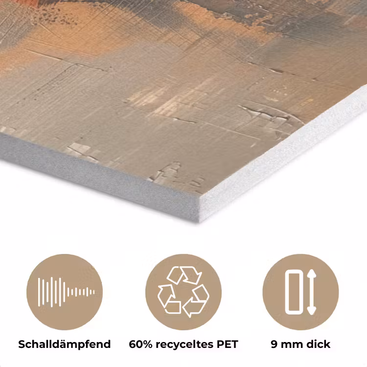 Moderne kunst - Abstract - Goud - Grijs PET vilt klein -closeup_DE
