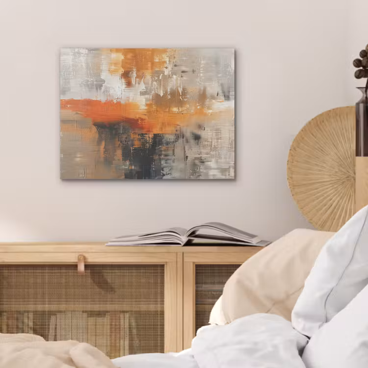 Moderne kunst - Abstract - Goud - Grijs PET vilt klein -sfeer3
