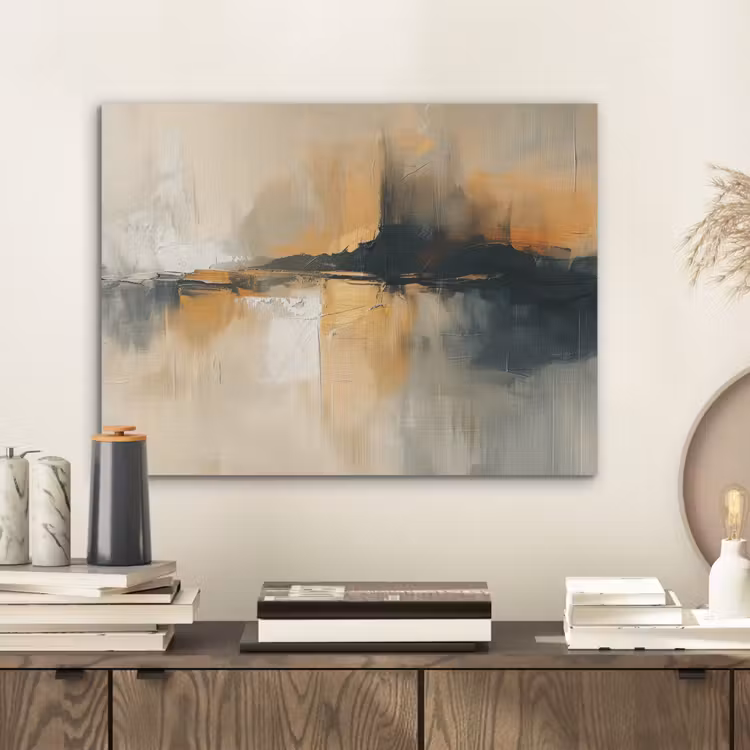 Moderne kunst - Abstract - Zwart PET vilt klein -sfeer1