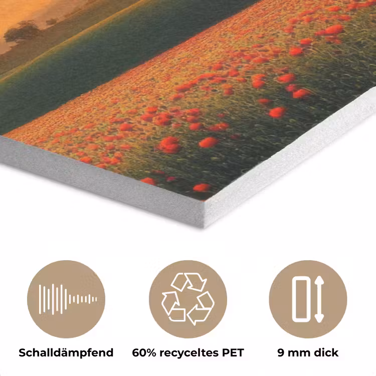 Klaprozen - Bloemen - Heuvels - Zonsondergang PET vilt middel -closeup_DE
