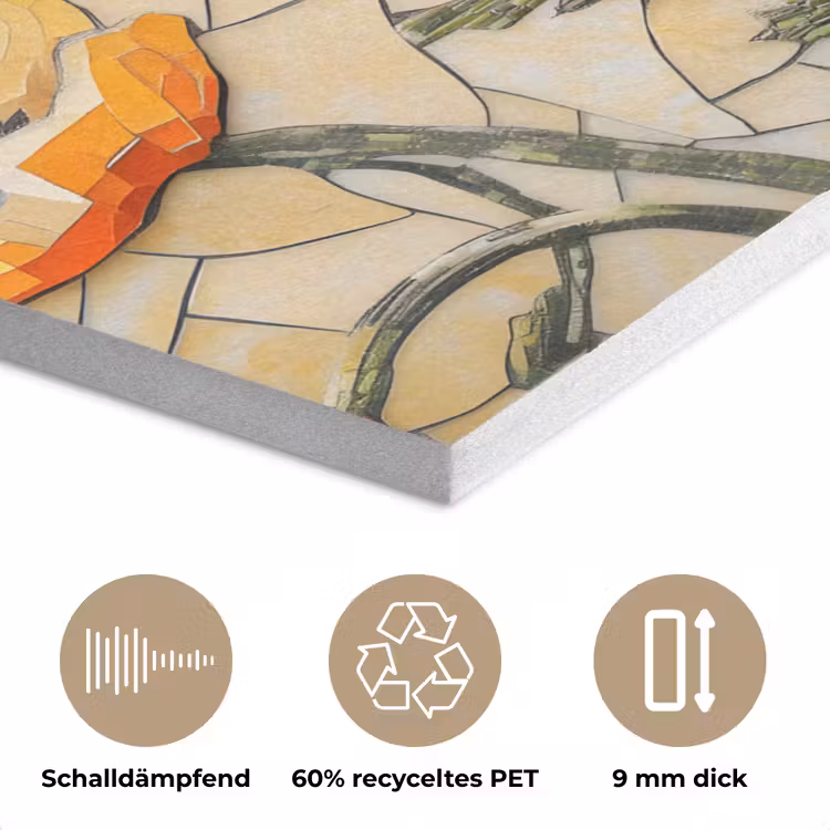 Klaprozen - Oranje - Mozaïek - Bladeren PET vilt klein -closeup_DE