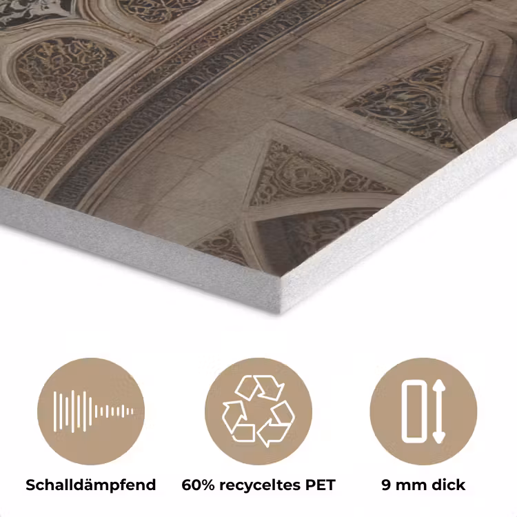 Mozaïekkoepels - Gouden spitsen - Bewolkt PET vilt klein -closeup_DE