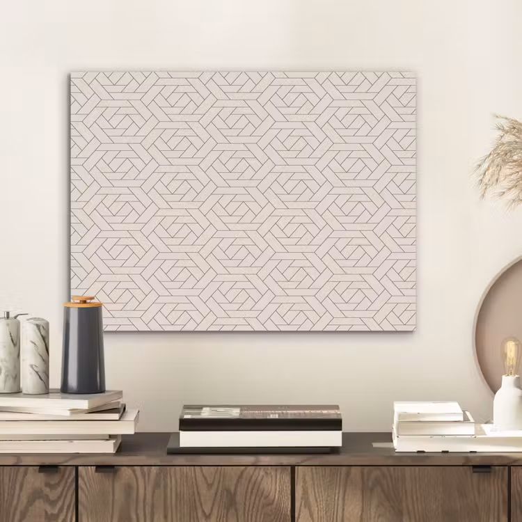Patroon - Beige - Lijnen - Bruin PET vilt klein 837 -sfeer1