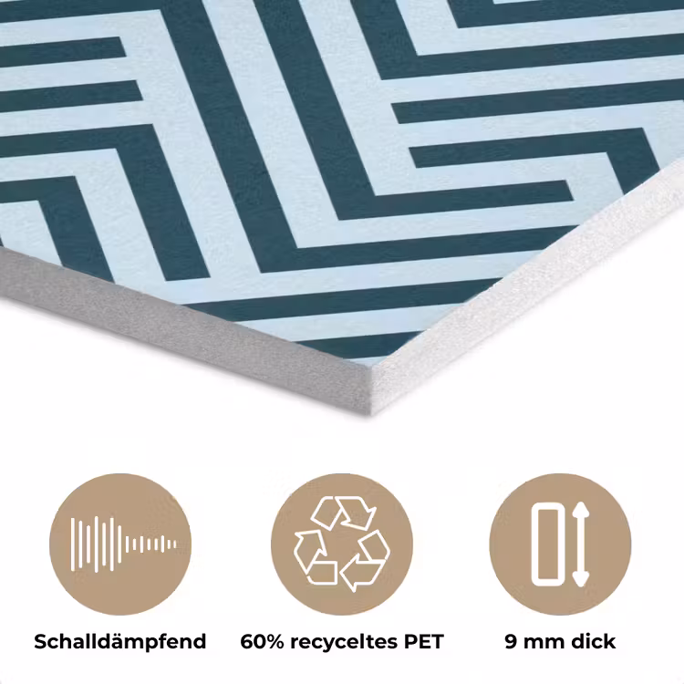 Patroon - Blauw - Lijnen - Zigzag PET vilt klein 837 -closeup_DE