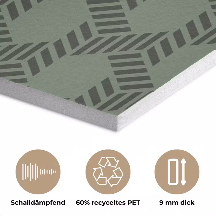 Patroon - Groen - Geometrisch PET vilt klein 837 -closeup_DE