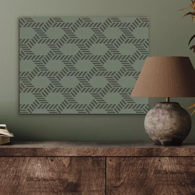 Patroon - Groen - Geometrisch PET vilt klein 837 -sfeer2