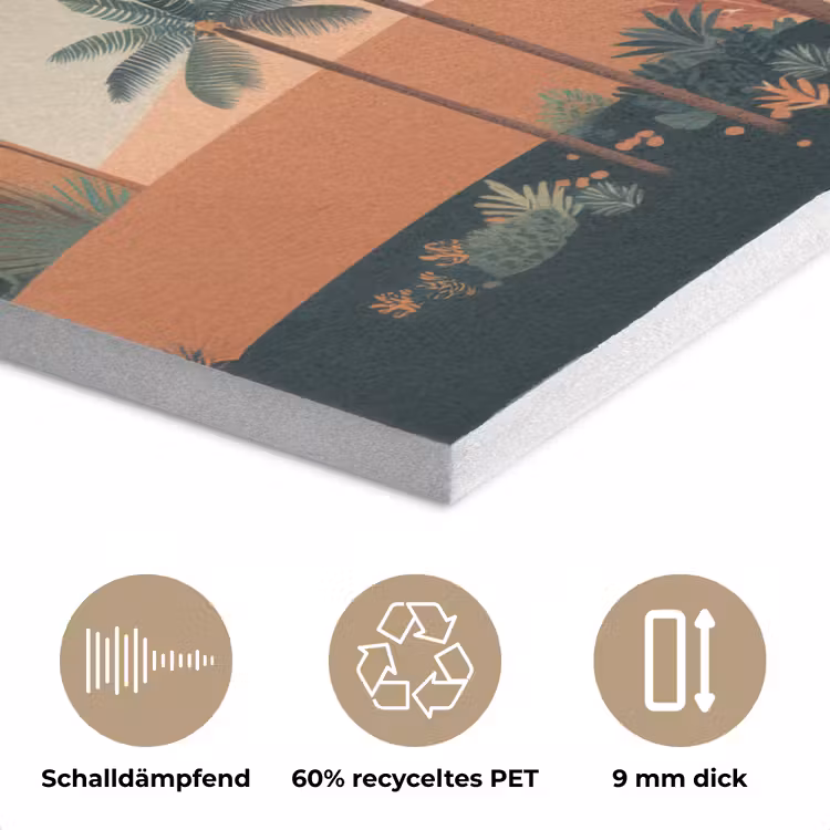 Nachtlandschap - Kamelen - Sterren - zandduinden PET vilt klein -closeup_DE