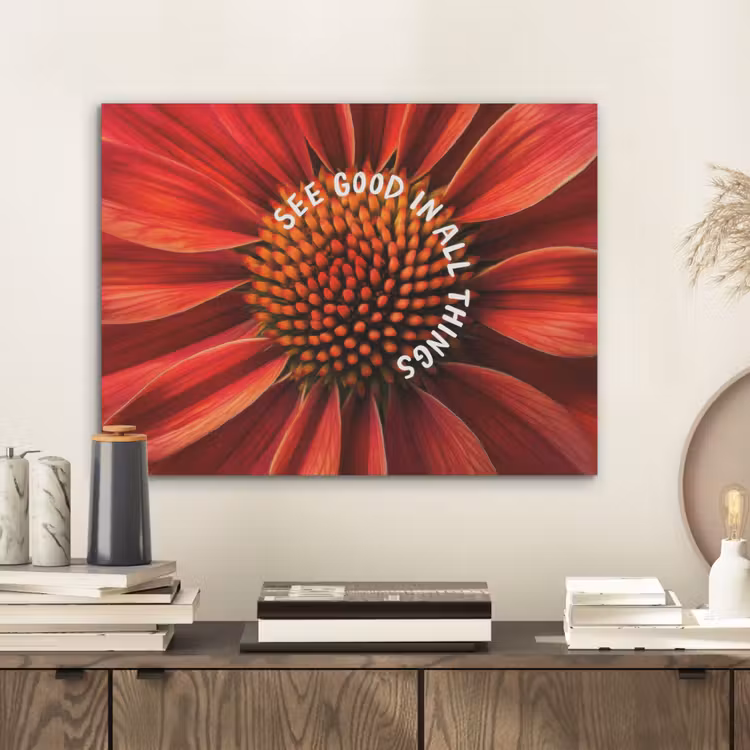 Close up - Bloem - Quote - Rood PET vilt klein -sfeer1