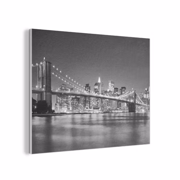 New York - Brug - Brooklyn - Zwart wit - Architectuur PET vilt klein -3d