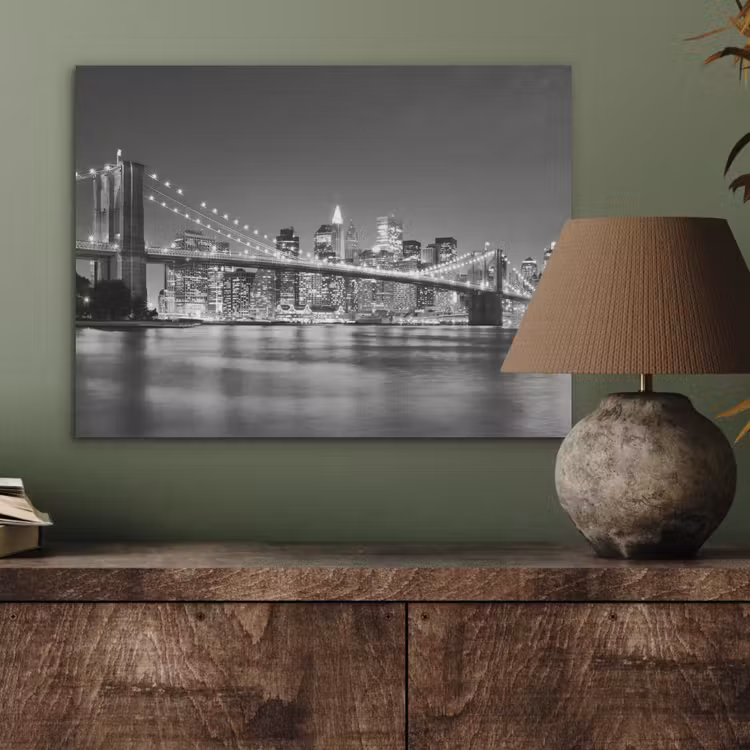 New York - Brug - Brooklyn - Zwart wit - Architectuur PET vilt klein -sfeer2