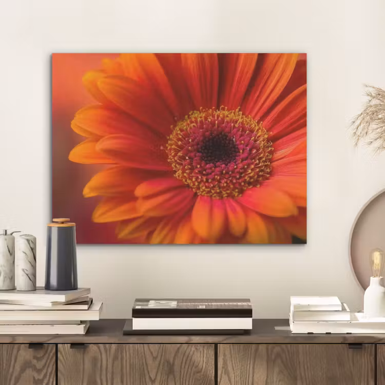Oranje - Gerbera - Intens PET vilt klein -sfeer1