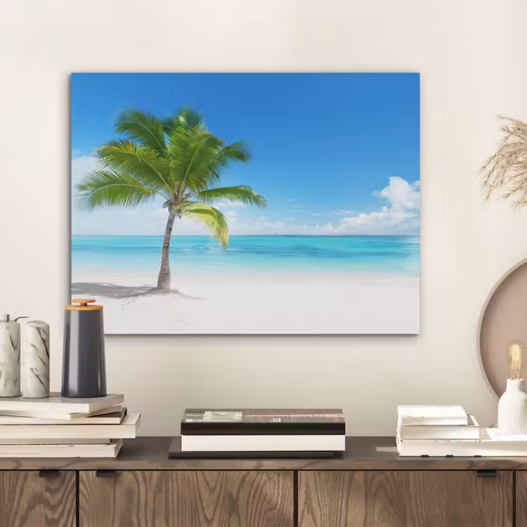 Palmboom - Strand - Zee - Zomer PET vilt klein -sfeer1