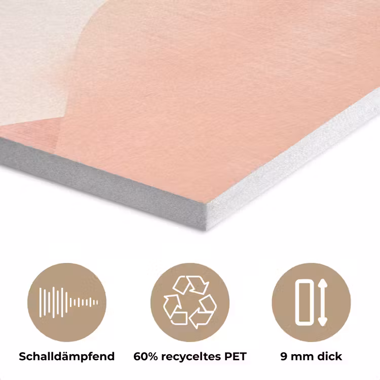 Palmbomen - Heuvels - Minimalistisch - Zachtroze PET vilt klein -closeup_DE