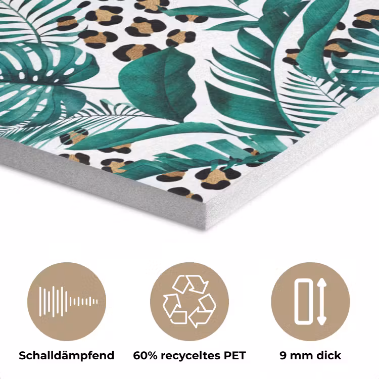 Palmblad - Panterprint - Tropical PET vilt middel -closeup_DE