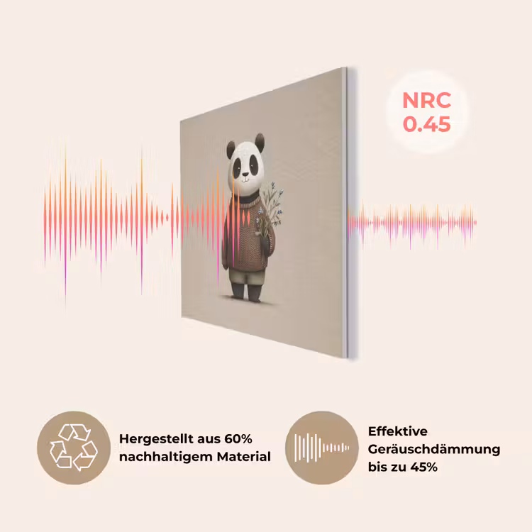 Panda - Blauwe bloemen - Zachtheid PET vilt klein -USP_DE