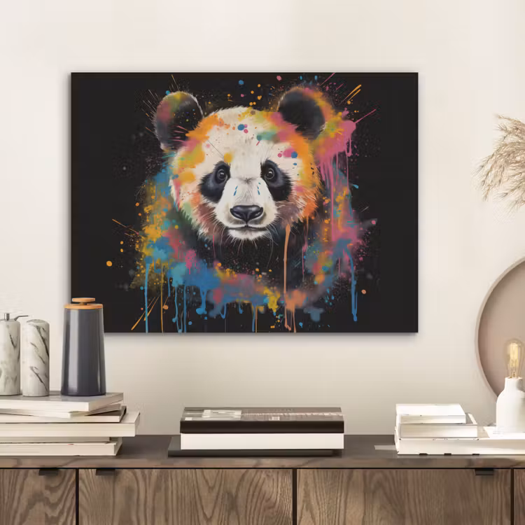 Panda - Graffiti - Dieren - Zwart - Kleuren PET vilt klein -sfeer1