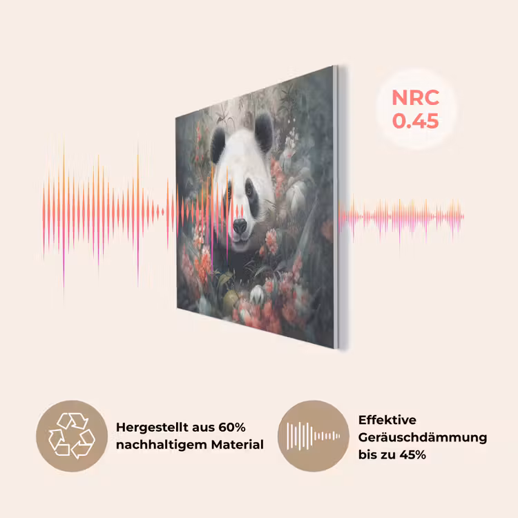 Panda - Wilde dieren - Bloemen - Natuur PET vilt klein -USP_DE