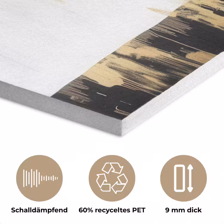 Panter - Zwart - Abstract - Goud PET vilt klein -closeup_DE