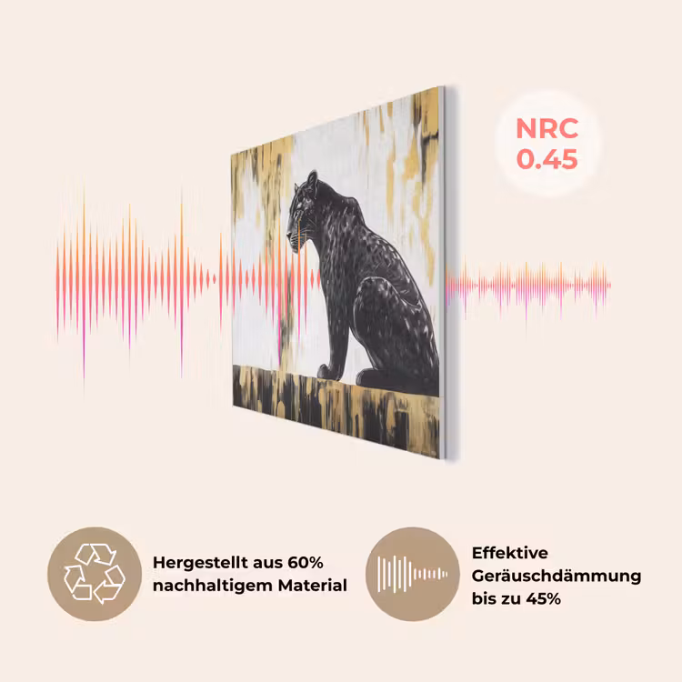 Panter - Zwart - Abstract - Goud PET vilt klein -USP_DE