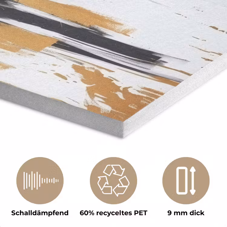 Panter - Zwart - Abstract - Verfstreken PET vilt klein -closeup_DE