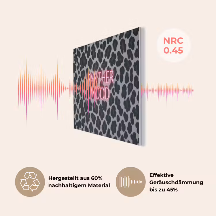 Panterprint - Zwart - Neonletters - Roze PET vilt klein -USP_DE