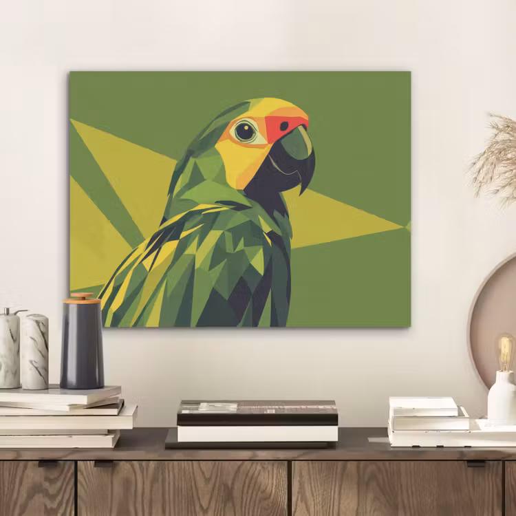Papegaai - Groen - Snavel - Abstract PET vilt klein -sfeer1
