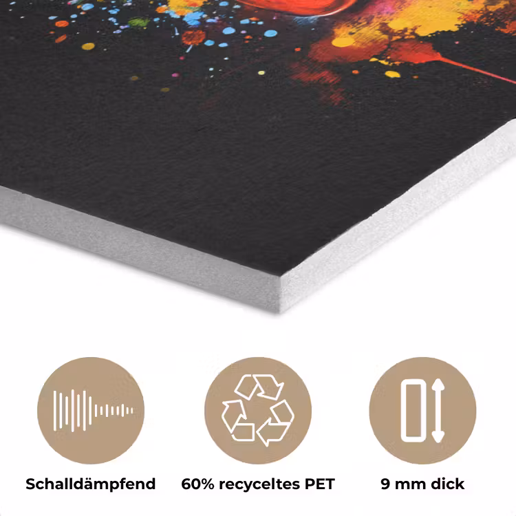 Paprika - Peer - Citroen - Graffiti - Verf - Abstract PET vilt klein -closeup_DE