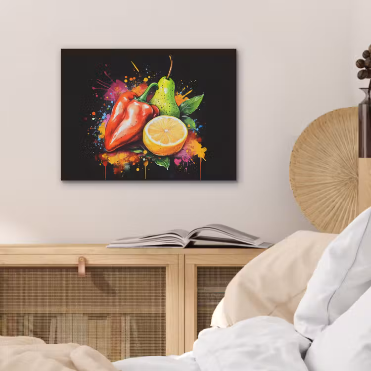 Paprika - Peer - Citroen - Graffiti - Verf - Abstract PET vilt klein -sfeer3