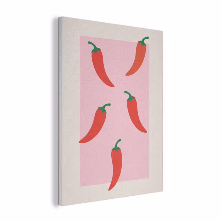 Pepers - Rood - Illustratie PET vilt klein -3d