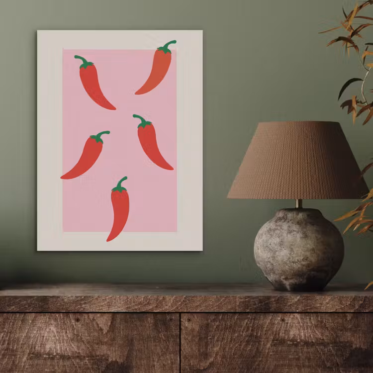 Pepers - Rood - Illustratie PET vilt klein -sfeer2