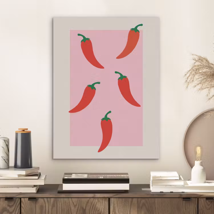 Pepers - Rood - Illustratie PET vilt klein -sfeer1