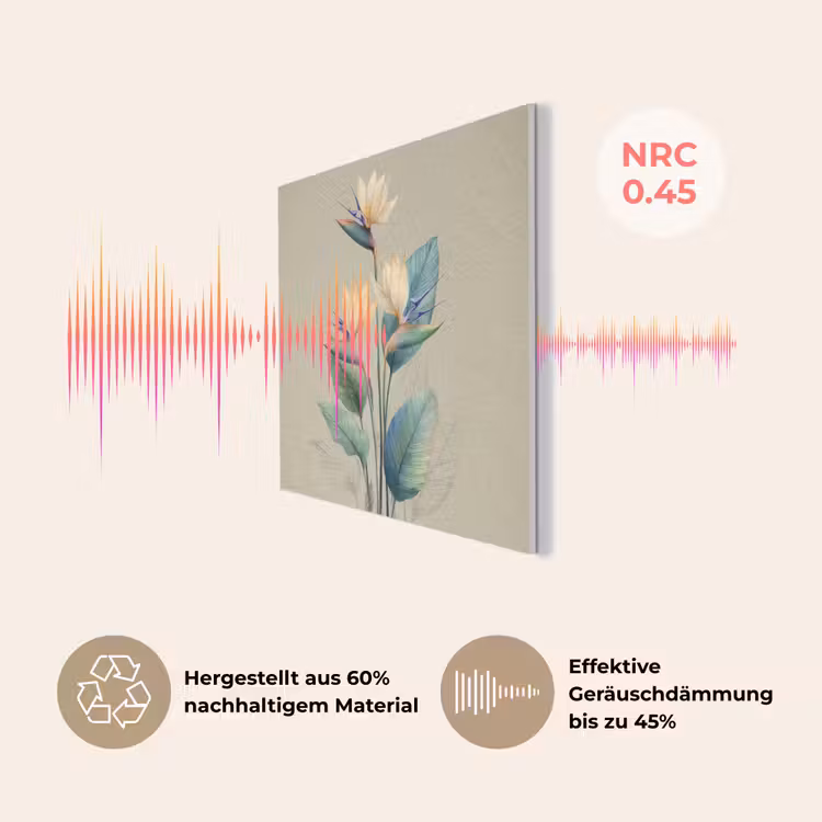 Paradijsvogelbloemen - Blauwgroene bladeren - Beige PET vilt klein -USP_DE