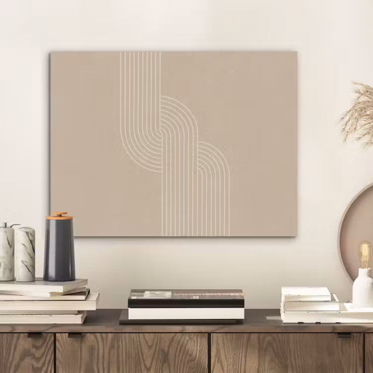 Parallelle lijnen - Lichte textuur - Beige PET vilt klein -sfeer1