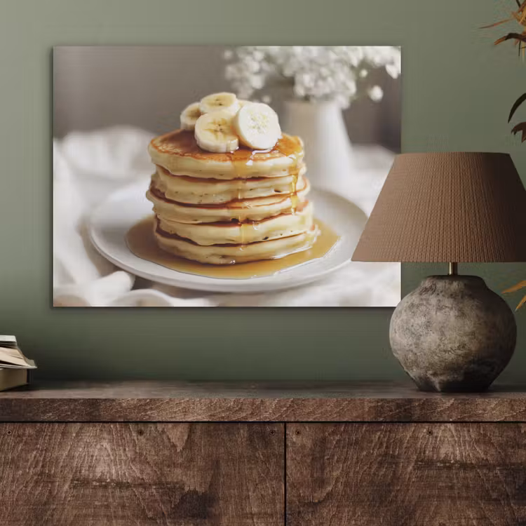 Pannenkoeken - Banaan - Siroop - Wit - Beige PET vilt klein -sfeer2