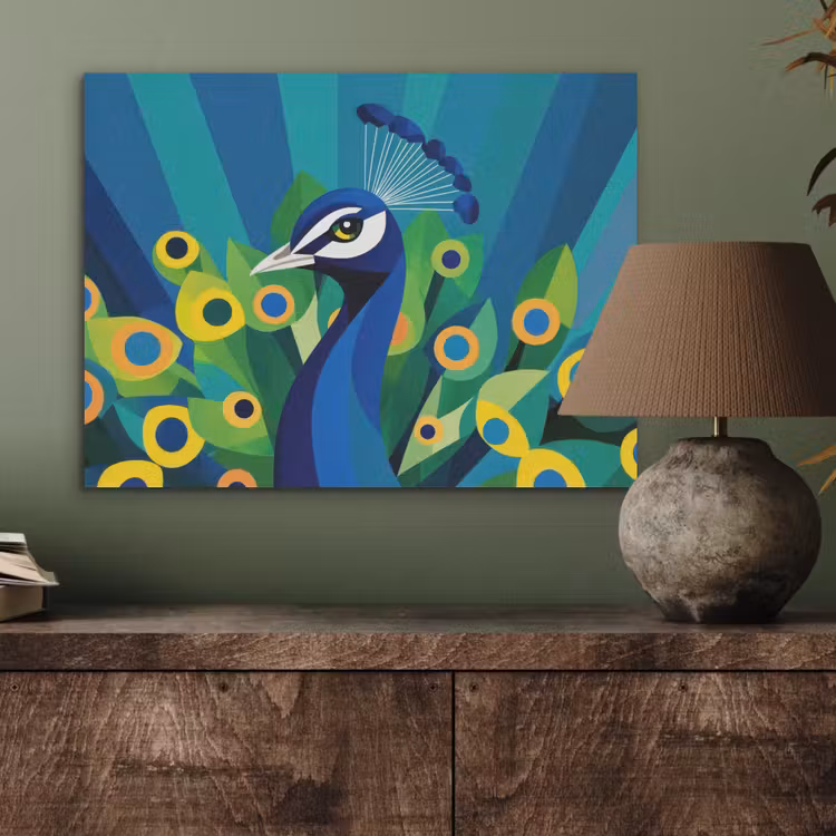 Pauw - Cirkels - Blauw PET vilt klein -sfeer2