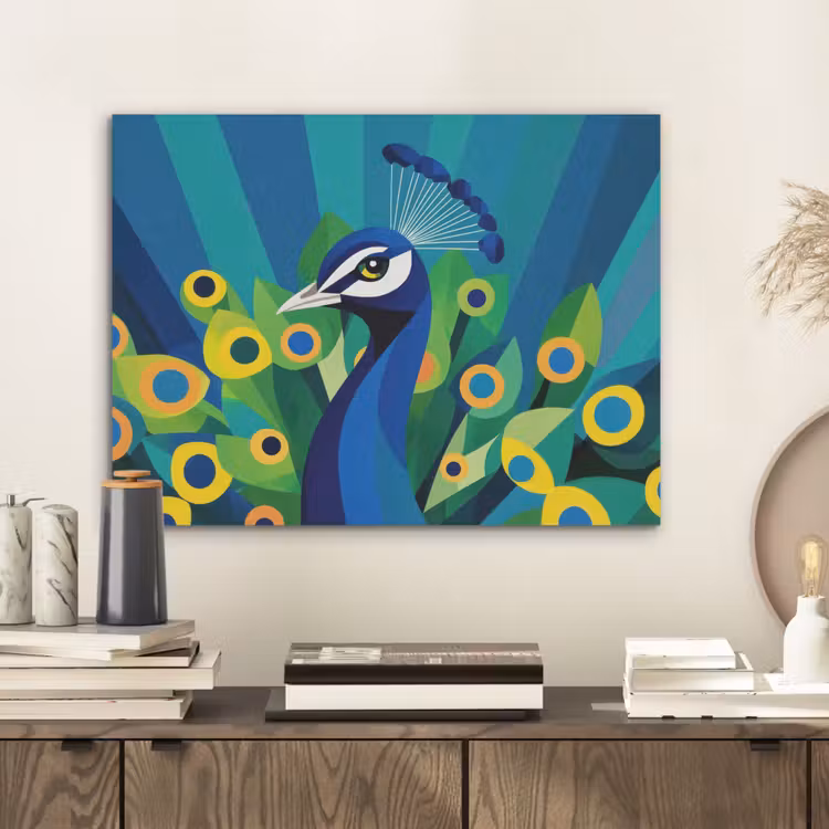 Pauw - Cirkels - Blauw PET vilt klein -sfeer1