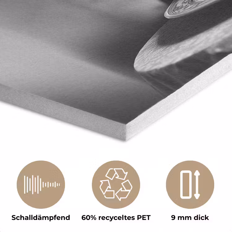 Paard - Bord - Pasta - Tafelkleed - Zwart Wit - Dieren PET vilt klein -closeup_DE