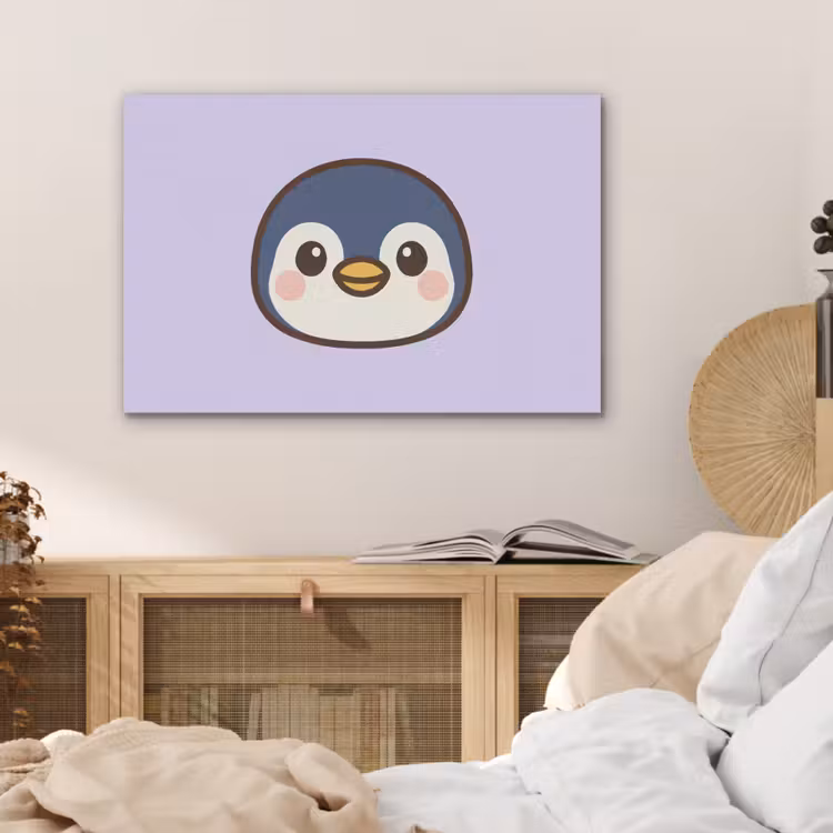 Pinguïn - Paars - Schattig PET vilt middel -sfeer3