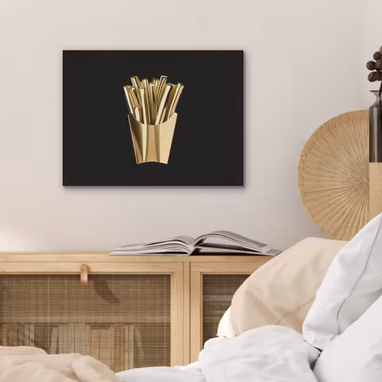 Friet - Goud - Chrome - Eten PET vilt klein -sfeer3