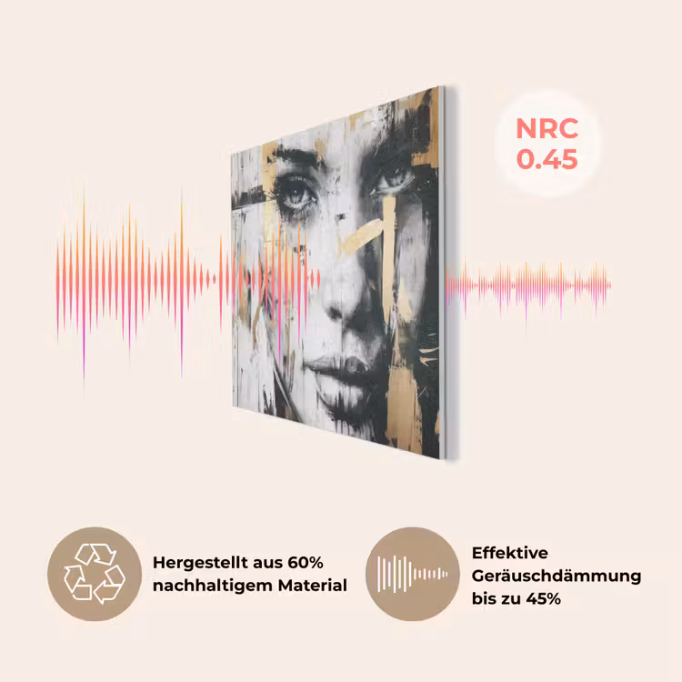Portret - Vrouw - Penseelstreken - Goud PET vilt klein -USP_DE